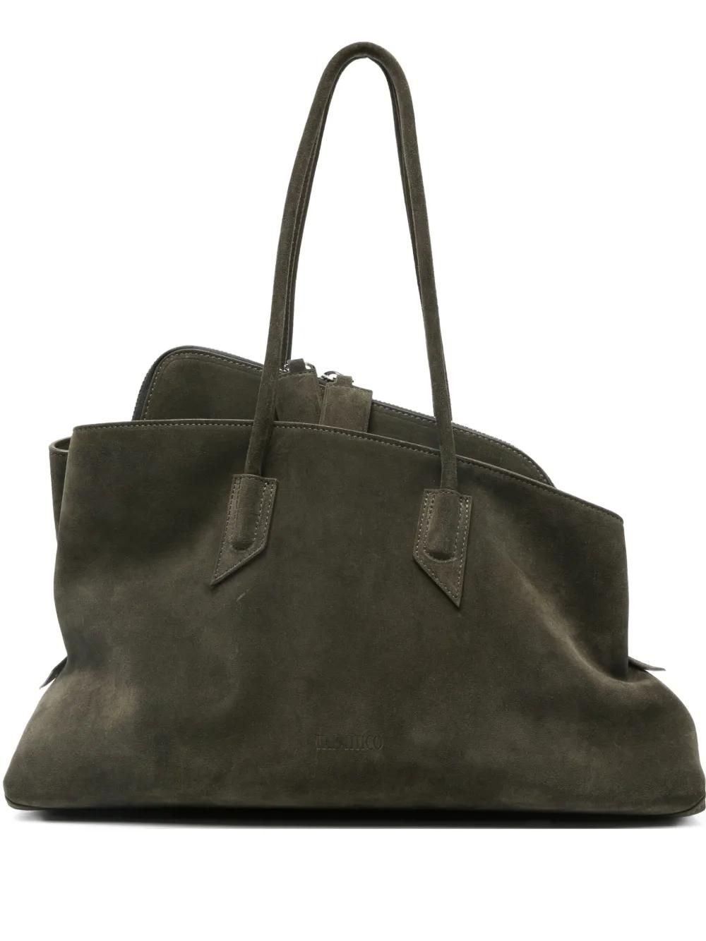 LECONI Borsa A Tracolla Piccola In Pelle Scamosciata Naturale – Verde – 22x25x7 Cm – Artigianale, Leggera E Resistente – LE3049-VL - 3