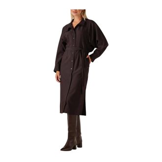 Co'Couture Bruine Batwing Jurk voor Herfst/Winter - Dames - Jurken - Bruin - Maat: M Wol
