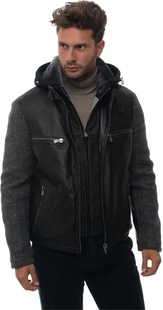 Latini Sartoriale Giubbino in pelle Grigio-nero Latini Uomo