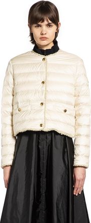 Moncler Fleurs Boucl&eacute;-Trimmed Short Down Jacket