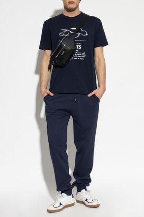 Iceberg T-shirt With Print, Mens, Navy Blue