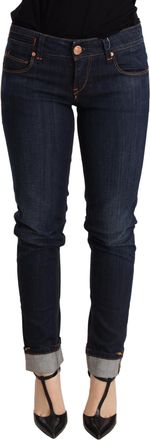 Acht Womens Skinny Jeans Dark Wash - Dark Blue Cotton - Size 26 (Waist)