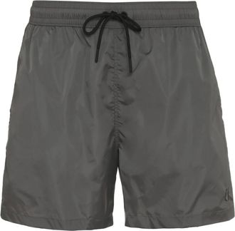 THE (ALPHABET) Metalen Nylon Zwemshorts met Zakken - Heren - Strandmode - Grijs - S - Nylon - Badmode
