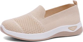 Generic Womens Comfortable Slip Breathable Soft Sole Lightweight Casual Canvas Shoes Womens with Zipper Wedges for Women Beige