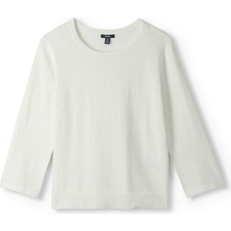 Hatley Three Quarter Sleeve Cotton T-Shirt in White at Nordstrom, Size X-Large