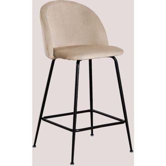 Sklum Pack De 4 Taburetes Altos En Terciopelo Kana Design Sklum Negro