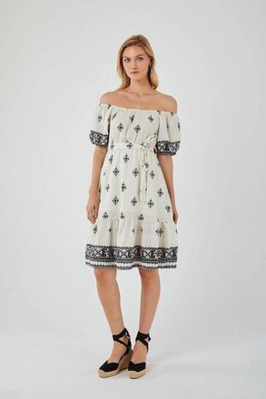 Mixray Bloemige Off Shoulder Midi jurk