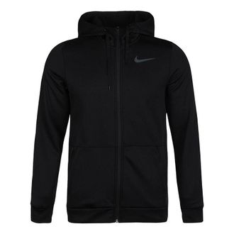 Nike Therma Full-length zipper Cardigan Training Hooded Jacket Black CU6232-010