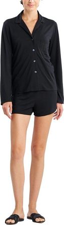 Natori Shangri La Embroidered Notch Short Pj Set
