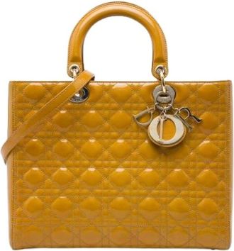 Dior Pre-owned Lady Tote Bag - Dames - Vintage Shopper - Geel - ONE Size - Leer - Vintage