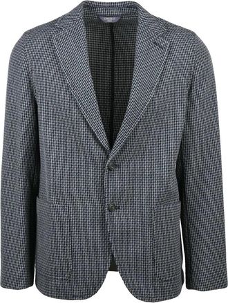 Circolo 1901 Rounded Blazer With Houndstooth Pattern And Tailored Fit