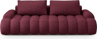 Cosmopolitan Design Sof&aacute; cama con ba&uacute;l de almacenaje 4 plazas tejido estructural granate