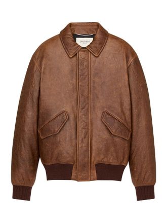 Saint Laurent VINTAGE GRAINED LAMBSKIN BOMBER JACKET - Saint Laurent - Man