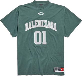 Balenciaga T-Shirt Basketball Oversize In Jersey-Uomo