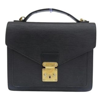 Louis Vuitton Vintage, unisex, Zwart, ONE Size, Leer, Pre-owned Vintage Handtas