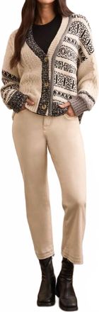 Tribal Multi Stitch Cardigan In Cream