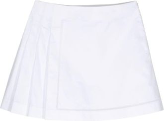 Shiatzy Chen pleated cotton miniskirt - women - Elastane/Cotton - 40 - White