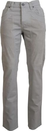 Jeckerson Grijze Broek met Logo Details - Heren - Chinos - Grijs - W36 - Katoen - Broeken