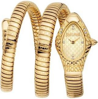 Just Cavalli Snake Vetra Wraparound Two-Tone Bracelet Watch, 20mm x 34.5mm in Gold at Nordstrom Rack
