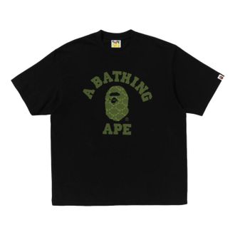 A Bathing Ape College Monogram College Relaxed Fit T-Shirt Black 1L30-110-322-BLK