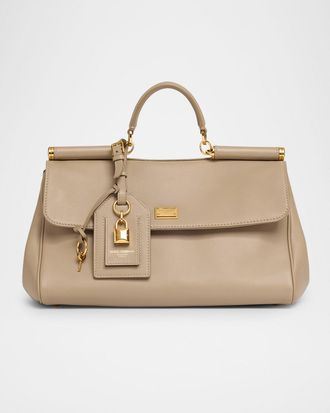 Dolce & Gabbana My Sicily Leather Top-Handle Bag