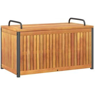 vidaXL Ba&uacute;l De Cojines De Jard&iacute;n Acacia Maciza Y Acero 85x45x45/53 Cm Vidaxl
