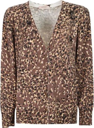 Twinset C&aacute;rdigan Largo de Lana - Knitwear - Mujer - Marr&oacute;n - XS
