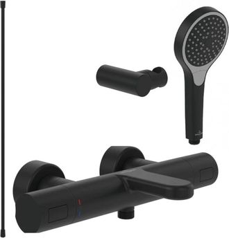 Villeroy & Boch Villeroy&boch - Pack Mezclador Termost&aacute;tico De Ba&ntilde;era Villeroy Et Boch Universal Grifer&iacute;a Redondo Negro Mate Con Set