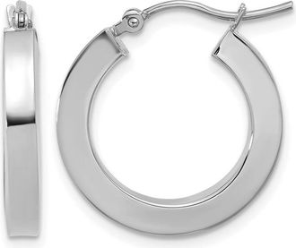 Diamond2Deal 10k Gold 3mm Polished Square Shape Hoop Earrings