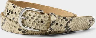Simons Womens Metallic-buckle snake-pattern leather belt