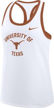 Nike Texas Uni Name Nike Womens College Racerback Tank Top in White | 03E108DXTXE-ERT