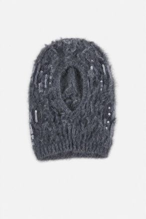 Brunello Cucinelli Womens Dark Grey Wool Knit Hat, Size S