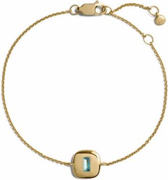 Monica Vinader Gemdrop Chain Bracelet in 18K Gold Vermeil /Blue Topaz at Nordstrom