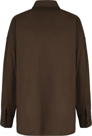 Max Mara Womens Linen Shirt Brown Virgin Wool