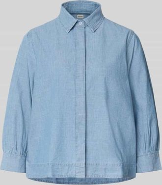 Stefanel Bluse mit Hemdblusenkragen und verdeckter Knopfleiste in Hellblau, Gr&ouml;&szlig;e XS