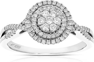 Vir Jewels 2/5 cttw Lab Grown Diamond Engagement Ring in Sterling Silver For Women