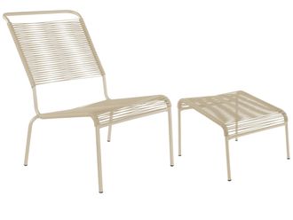 Schubiger M&ouml;bel Spaghetti-Lounger-Hochlehner + Hocker S&auml;ntis