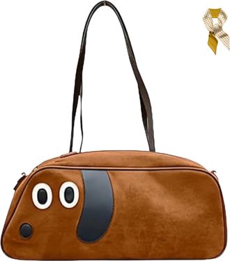 Generic Sausage Dog Crossbody Bag,Cute Dachshund Shaped Handbag,Dachshund Shoulder Purse with Adjustable Strap for Women (Brown)