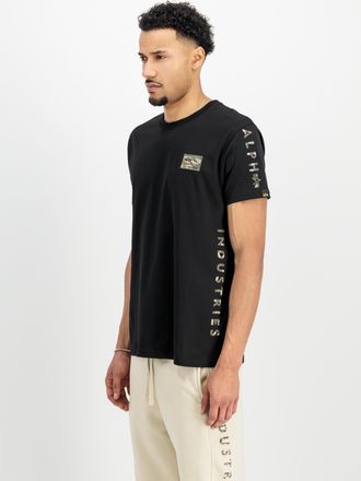 Alpha Industries T-Shirt ALPHA INDUSTRIES Camo Sleeve T-Shirt, Herren, Gr. XXL, schwarz, Obermaterial: 100% Baumwolle, Shirts T-Shirt