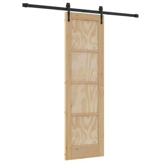 vidaXL Puerta Corredera Orkdal Natural Y Negro 61 X 198,5 Cm Vidaxl