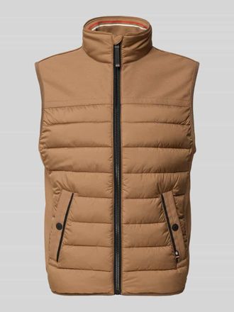 Tom Tailor Regular Fit Steppweste aus wasserdichtem Material in Beige, Gr&ouml;&szlig;e XXXL