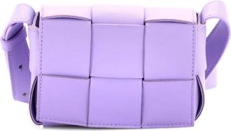 Bottega Veneta Borsa a tracolla Candy Cassette in pelle con motivo Maxi Intrecciato - Viola