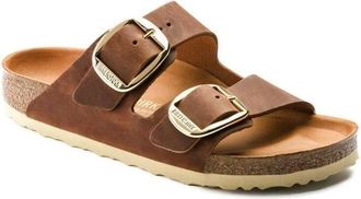 Birkenstock Sandalen Arizona Big Buckle Geolied Leer Smal - Dames - Sandalen - Bruin - 36 EU - Leer - Schoenen