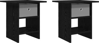 vidaXL Mesita De Noche 2 Uds. Roble Negro 41 X 40 X 45 Cm Vidaxl