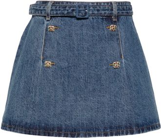 Self Portrait Rock denim miniskirt - women - Cotton - 6 - Blue
