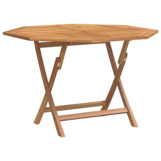 Berkfield Home Folding Garden Table 120x120x75 cm Solid Wood Teak in Brown | Size: 120 x 120 x 75 cm