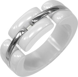 Chanel White Gold (18K) Ceramic Band Ring (Pre-Owned)