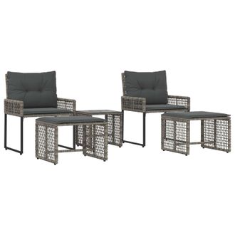 vidaXL Juego De Muebles De Exterior Con Coj&iacute;n 5 Pcs Gris Vidaxl