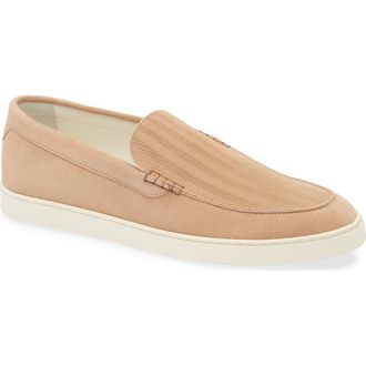 Brunello Cucinelli Chevron Embossed Suede Loafer in Light Brown at Nordstrom, Size 10.5Us