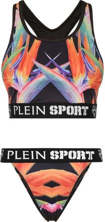 Plus Basics Bikini Flowers - Dames - Badpakken - Veelkleurig - S - Polyester - Fitness